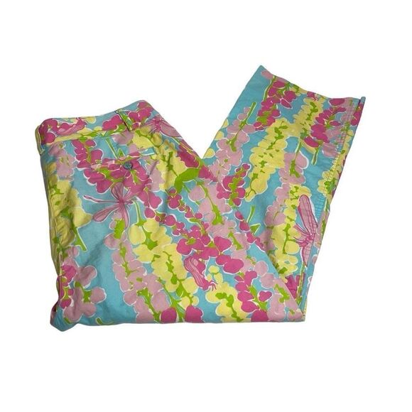 Lilly Pulitzer vintage snappy dragonfly crop pants size 10 - Picture 8 of 12